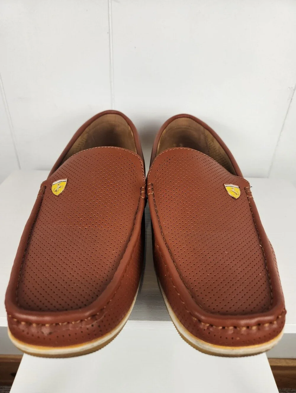 Bruno Marc Brown Perforated Driving Loafers Mens 11 Slip-On Boat Shoes Old Money